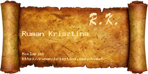 Ruman Krisztina névjegykártya