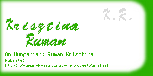 krisztina ruman business card